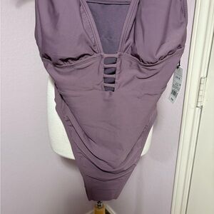 Shade & Shore Mauve One-Piece Swimsuit. Size L